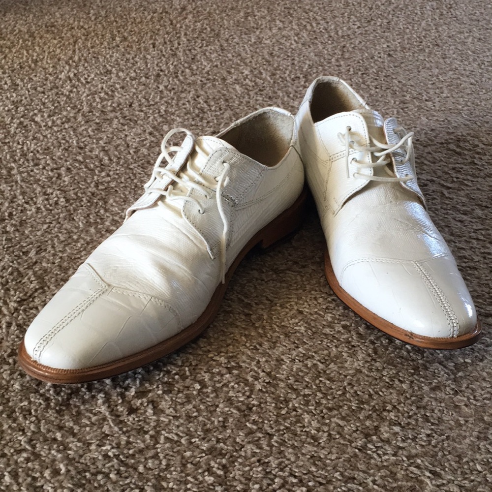 Giorgio Brutini white dress, Easter leather shoes. loafers, derby